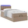 vidaXL Ottoman-Bett mit Matratzen & LEDs 90x190 cm Kunstleder