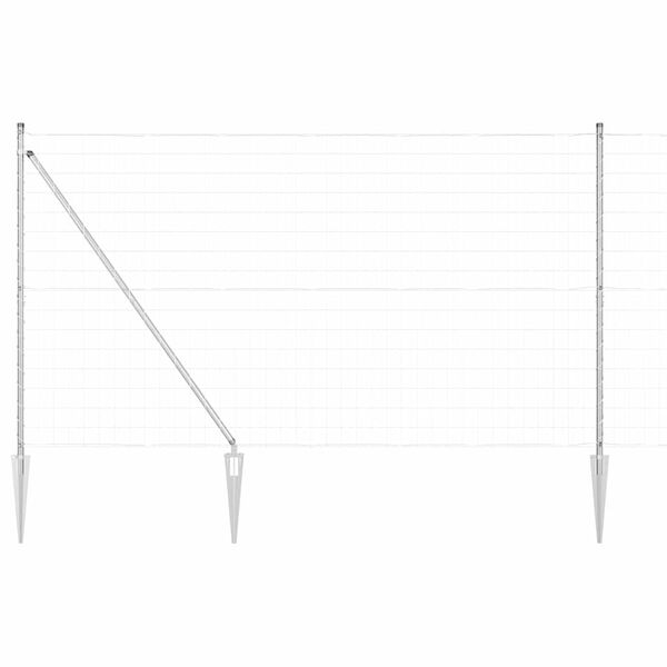 vidaXL Zaun mit Pfosten Silber 1,5 x 10 m Stahl