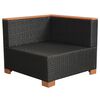 vidaXL 7-tlg. Garten-Lounge-Set mit Auflagen Poly Rattan Schwarz