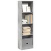 vidaXL B&uuml;cherregal Betongrau 40x24x143 cm Holzwerkstoff