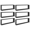 vidaXL W&uuml;rfelregale 6 Stk. Grau 100x15x30 cm Holzwerkstoff