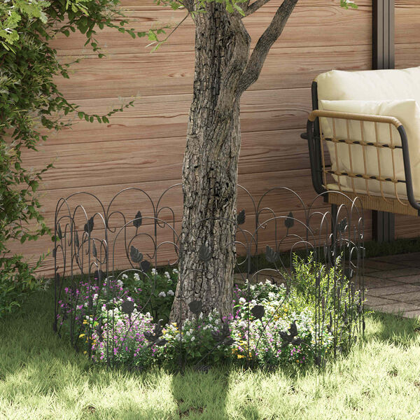 vidaXL Gartenzaun Spalier Schwarz 307 x 54,5 x 0,3 cm