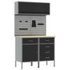 vidaXL Arbeitsschrankset mit Schubladen mit Regal 5 stk. Schwarz