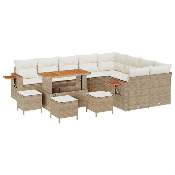 vidaXL Gartensofa-set mit Kissen 13 pcs Beige und Creme