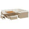 vidaXL Gartensofa-set 12 Stk. 7-Sitzanzahl Beige Poly Rattan