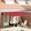 vidaXL Einziehbare Markise Rot 400 x 300 cm Polyester und Stahl