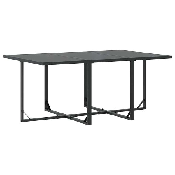 vidaXL Garten Essgruppe 11 pcs Schwarz Stahl