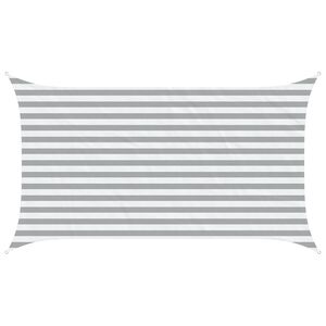 vidaXL Sonnensegel Hellgrau und Wei&szlig; 3,5 x 2 m 100 % Polyester Oxford