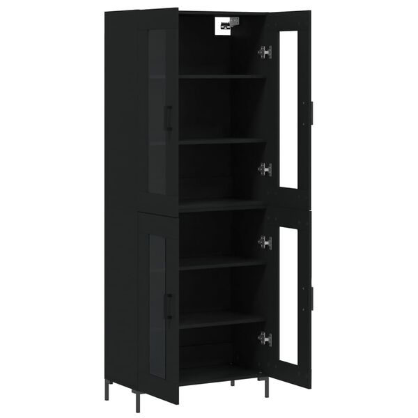 vidaXL Highboard Schwarz 69,5x34x180 cm Holzwerkstoff