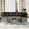 vidaXL Gartensofa-set mit Kissen 8 pcs Hellgrau Poly-Rattan
