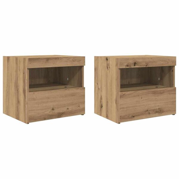 vidaXL Nachttisch 2 pcs Artisan-Eiche 50 x 40 x 45 cm Holzwerkstoff