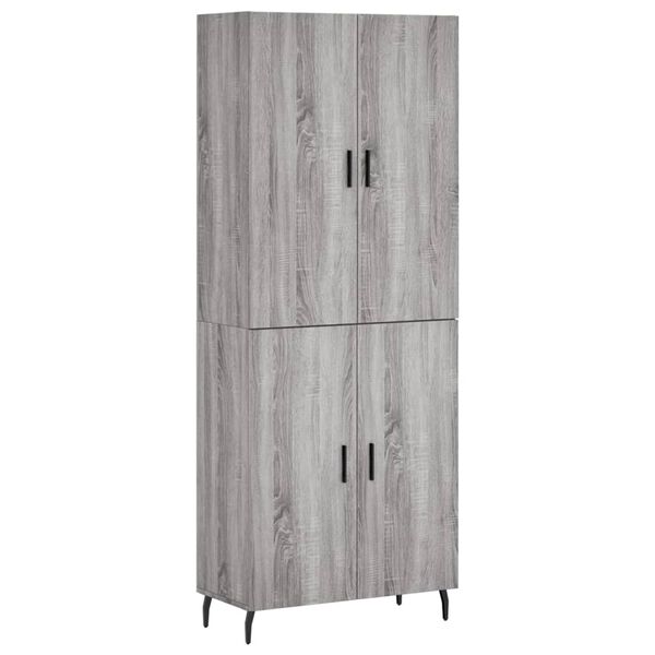 vidaXL Highboard Grau Sonoma 69,5x34x180 cm Holzwerkstoff