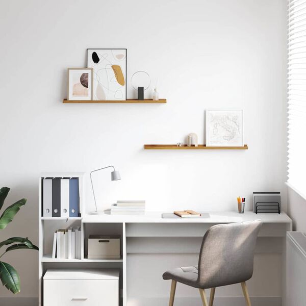 vidaXL Wandregal mit Regal 2 pcs Beige 80 x 9 x 3 cm Holzwerkstoff