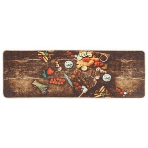 vidaXL K&uuml;chenteppich Mehrfarbig 60x180 cm Waschbar
