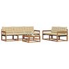 vidaXL Outdoor-Sofagarnitur mit Kissen 6 pcs Natur und Beige