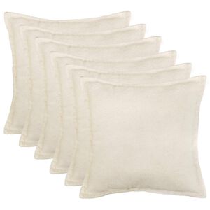 vidaXL Kissenbezug 6 pcs HOUTEN Creme 30 x 30 cm Boucl&eacute;