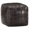 vidaXL Pouf Schwarz 40 x 40 x 40 cm Echtes Ziegenleder