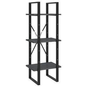 vidaXL B&uuml;cherregal 3 B&ouml;den Grau 40x30x105 cm Massivholz Kiefer