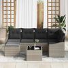 vidaXL Sofa Set mit Kissen 7 pcs Hellgrau Poly Rattan