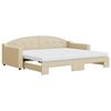 vidaXL Tagesbett Ausziehbar mit Matratzen Creme 90x200 cm Stoff