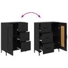 vidaXL Highboard 2 pcs Schwarz Eichen-Optik Holzwerkstoff