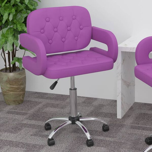 vidaXL Esszimmerstuhl Drehbar Lila Kunstleder