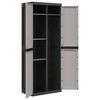 vidaXL Gartenschrank Grau und Schwarz 65x37x165 cm PP