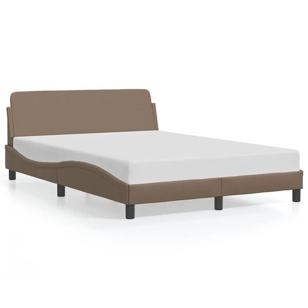 vidaXL Bettgestell "Dover" Cappuccino-Braun 140x190 cm Kunstleder