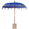 vidaXL Balinesischer Sonnenschirm mit Sockel Blau 215 x 215 x 260 cm