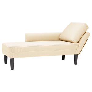 vidaXL Chaiselongue mit Kissen Creme Cordstoff