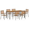 vidaXL Garten Essgruppe 7 stk. Grau und Braun Poly-Rattan
