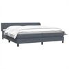 vidaXL Boxspringbett mit Matratzen Dunkelgrau 180x210 cm Samt