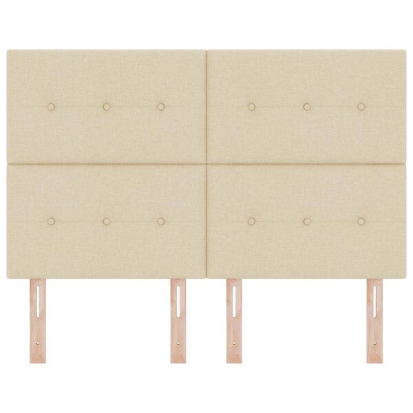 vidaXL Kopfteil mit Kopfteil Creme 160 cm Kunstleder