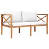 vidaXL 4-tlg. Garten-Lounge-Set mit Auflagen Massivholz Teak