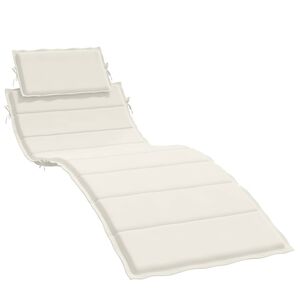 vidaXL Sonnenliegen-Auflage Melange Creme 186x58x4 cm Stoff