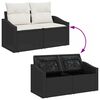vidaXL Gartensofa-set mit Speicher 6 pcs Schwarz und Creme Poly-Rattan