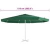 vidaXL Ersatzbezug f&uuml;r Sonnenschirm Gr&uuml;n 515 cm