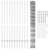 vidaXL Zaun mit Pfosten Silber 1,4 x 25 m Stahl
