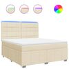 vidaXL Boxspringbett mit Matratze Creme 180x200 cm Stoff