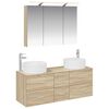 vidaXL Badezimmerm&ouml;bel-Set 4 pcs Sonoma-Eiche Ingenieurholz und Glas