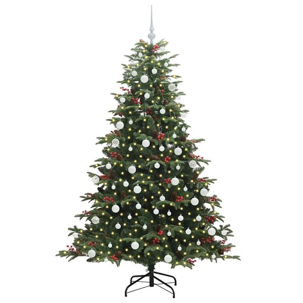 vidaXL K&uuml;nstlicher Weihnachtsbaum mit 300 LEDs mit St&auml;nder Gr&uuml;n 180 cm