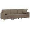 vidaXL 3-Sitzer-Sofa mit Kissen Taupe 210 cm Stoff