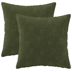 vidaXL Kissen mit Kissen HEERLEN 2 Stk. Gr&uuml;n Mikrofaser Fleece