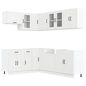 vidaXL 11-tlg. K&uuml;chenschrank-Set Kalmar Wei&szlig; Holzwerkstoff