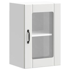 vidaXL K&uuml;chen-H&auml;ngeschrank mit Glast&uuml;r Lucca Wei&szlig;