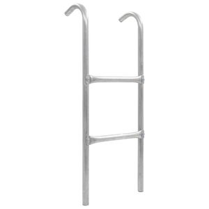 vidaXL 2-stufige Trampolinleiter Stahl Silbern 72 cm (Geeignet f&uuml;r 65 cm H&ouml;he)