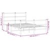 vidaXL Bettgestell mit Kopf- und Fu&szlig;teil Metall&nbsp;Wei&szlig; 140x200 cm