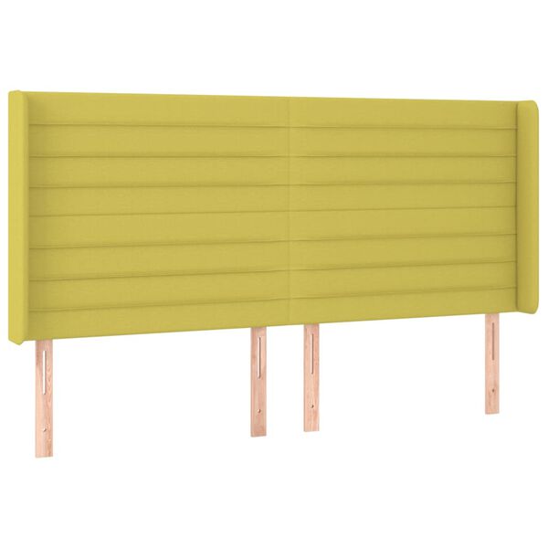 vidaXL LED Kopfteil Gr&uuml;n 163x16x118/128 cm Stoff