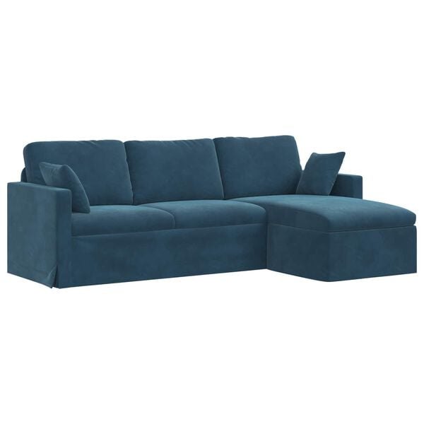 vidaXL Sofa Blau Gesamtabmessungen: 228 x 134 x 80 cm (B x T x H) Samt