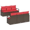 vidaXL Gartensofa-set 7 stk. 6-Sitzanzahl Beige und Rot Poly-Rattan